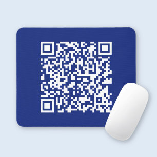 Enter URL Instantly Generated QR Code   Navy Blue Mouse Mat