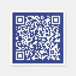 Enter URL Instantly Generated QR Code   Navy Blue Napkin