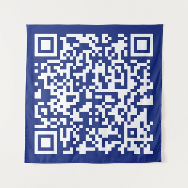 Enter URL Instantly Generated QR Code | Navy Blue Tapestry (Front)