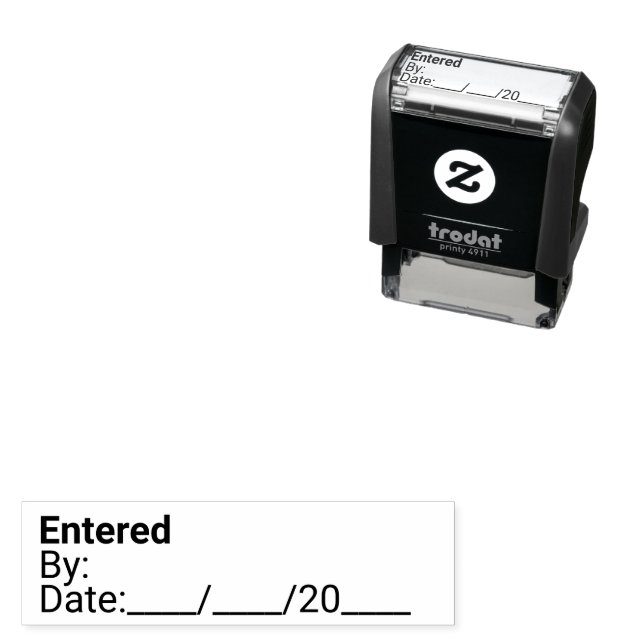 Entered By and Date Template for Business Self-inking Stamp (In Situ)