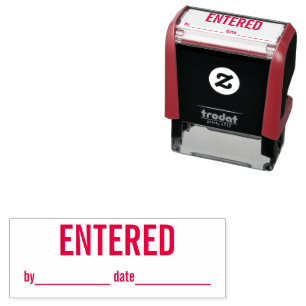 ENTERED Signature and Date Business Bookkeeping Self-inking Stamp