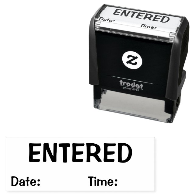 ENTERED With Date Time Business Self-inking Stamp (In Situ)