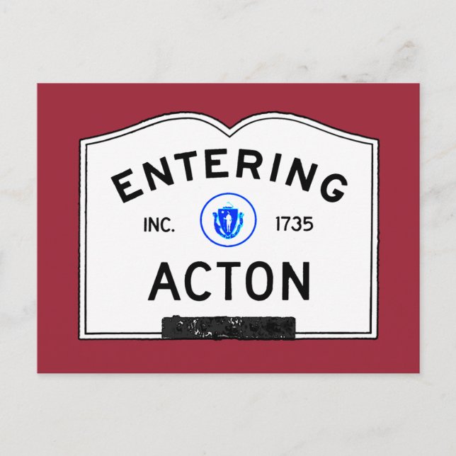 Entering Acton Postcard (Front)
