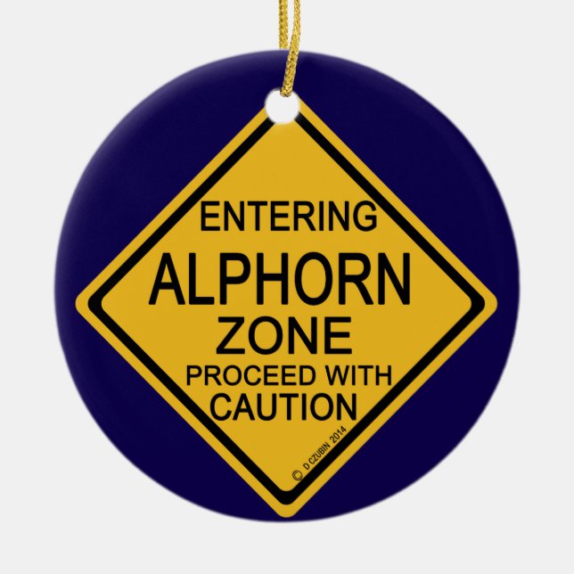 Entering Alphorn Zone Ceramic Tree Decoration (Front)