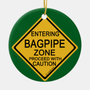 Entering Bagpipe Zone Ceramic Tree Decoration