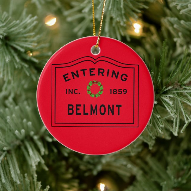 Entering Belmont Ma Christmas Ceramic Tree Decoration (Tree)
