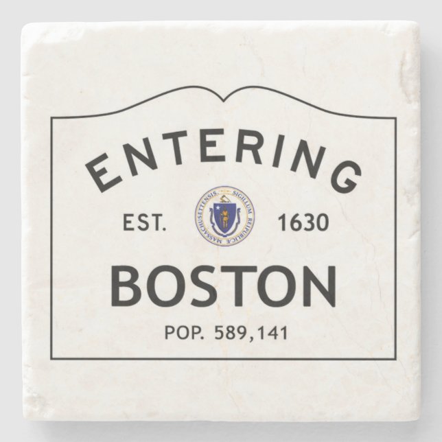 Entering Boston Marble Coaster (Front)