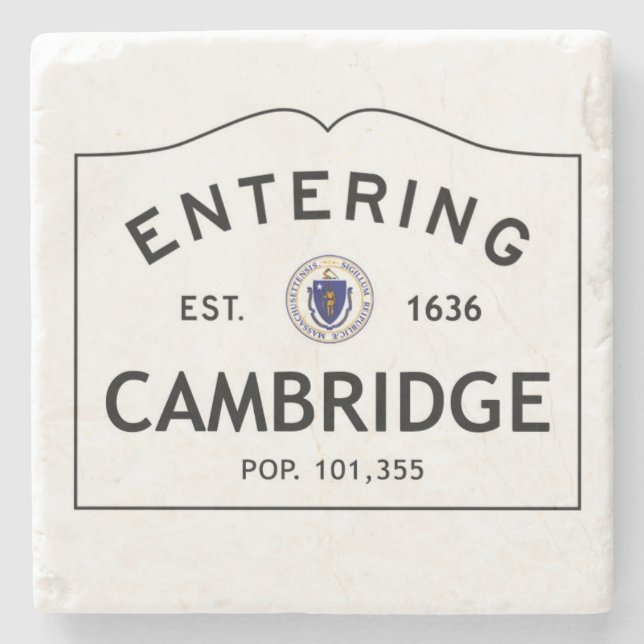 Entering Cambridge Marble Coaster Stone Coaster (Front)