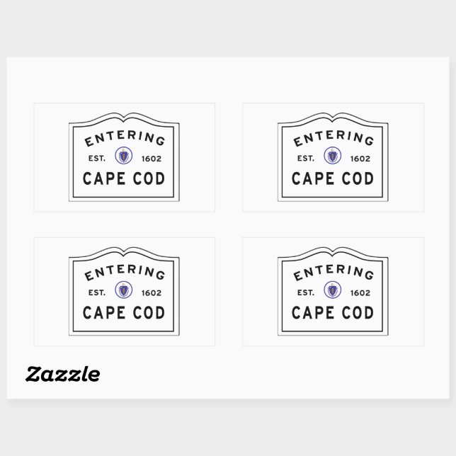 Entering Cape Cod Massachusetts Rectangular Sticker (Sheet)