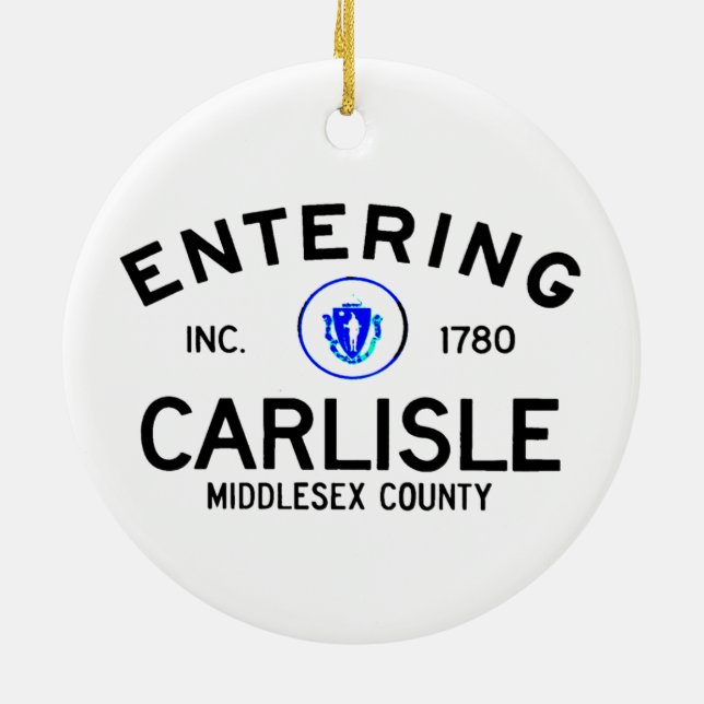 Entering Carlisle Ceramic Tree Decoration (Back)