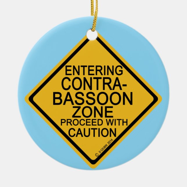 Entering Contrabassoon Zone Ceramic Tree Decoration (Front)