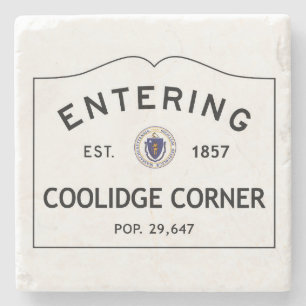 Entering Coolidge Corner Marble Coaster