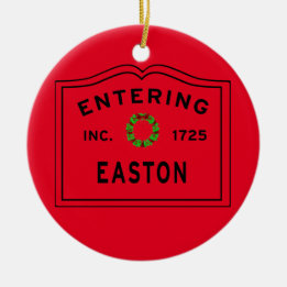Entering Easton MA Christmas Ceramic Tree Decoration