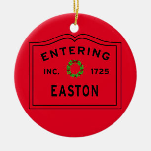 Entering Easton MA Christmas Ceramic Tree Decoration