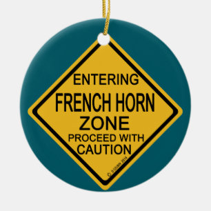 Entering French Horn Zone Ceramic Tree Decoration