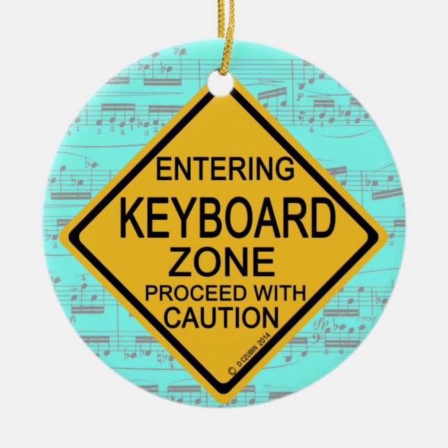 Entering Keyboard Zone Ceramic Tree Decoration (Front)