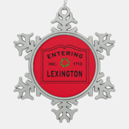 Entering Lexington MA Snowflake Framed Ornament