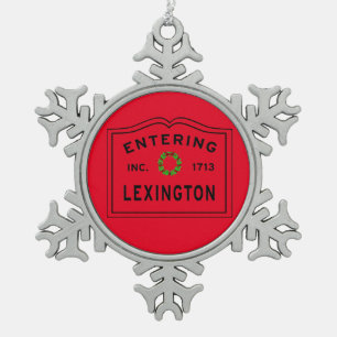 Entering Lexington MA Snowflake Framed Ornament
