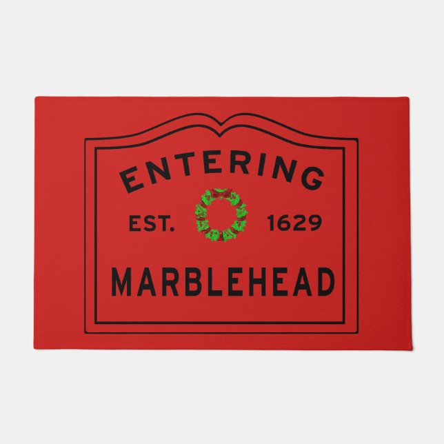 Entering Marblehead Christmas Doormat (Front)