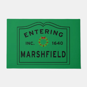 Entering Marshfield Massachusetts Christmas Doormat