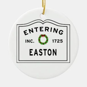 Entering Massachusetts Town Marshfield Ceramic Tree Decoration