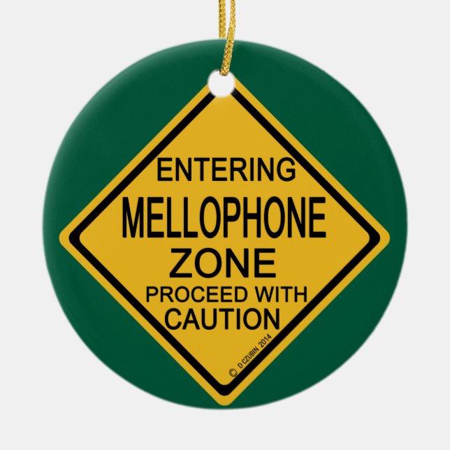 Entering Mellophone Zone Ceramic Tree Decoration (Front)