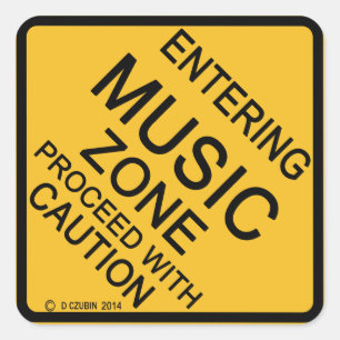 Entering Music Zone Square Sticker