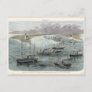 Entering New Orleans, Commodore Farragut’s Ships Postcard