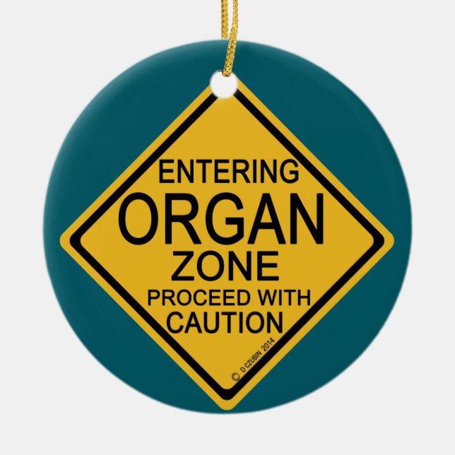 Entering Organ Zone Ceramic Tree Decoration (Front)