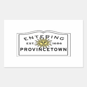 Entering Provincetown Massachusetts Town Sign Rectangular Sticker
