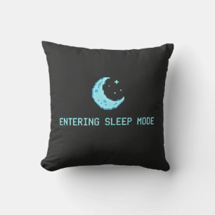 Entering Sleep Mode Funny Retro Computer Design Cushion