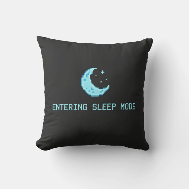 Entering Sleep Mode Funny Retro Computer Design Cushion (Front)