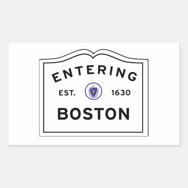 Entering the City of Boston MA Rectangular Sticker (Front)