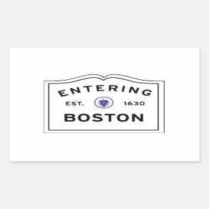 Entering the City of Boston MA Rectangular Sticker