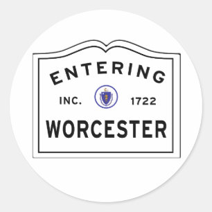 Entering the City of Worcester MA Classic Round Sticker