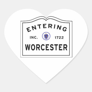 Entering the City of Worcester MA Heart Sticker