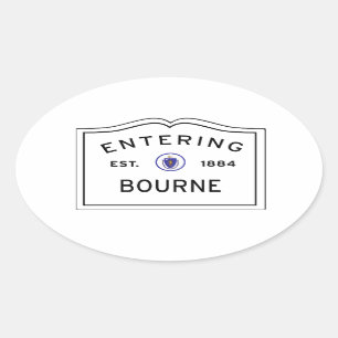 Entering the Town of Bourne MA Sign Oval Sticker