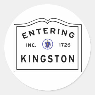 Entering the Town of Kingston Ma Classic Round Sticker