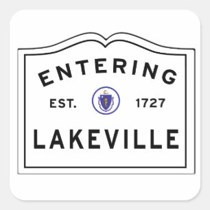 Entering the Town of Lakeville MA Massachusetts Square Sticker