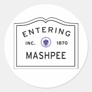 Entering the Town of Mashpee MA Classic Round Sticker