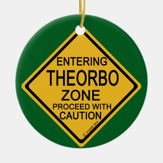 Entering Theorbo Zone Ceramic Tree Decoration (Front)