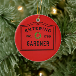 Entering Town Massachusetts Gardner Ceramic Tree Decoration
