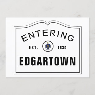 Entering Town Massachusetts Sign Invitation