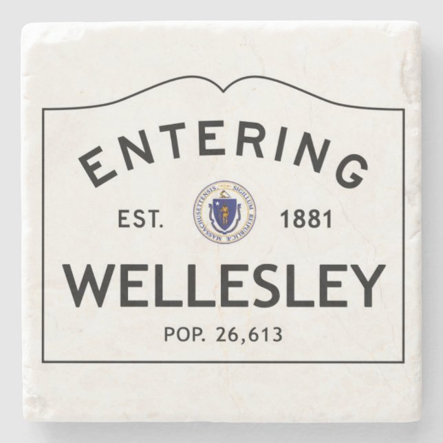 Entering Wellesley Marble Coaster Stone Coaster (Front)