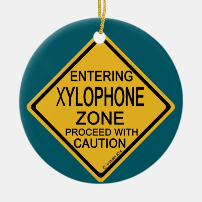 Entering Xylophone Zone Ceramic Tree Decoration (Front)