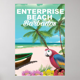 Enterprise Beach Barbados vacation poster