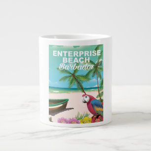 Enterprise Beach Barbados vacation poster Large Coffee Mug