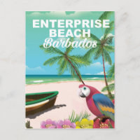 Enterprise Beach Barbados vacation poster