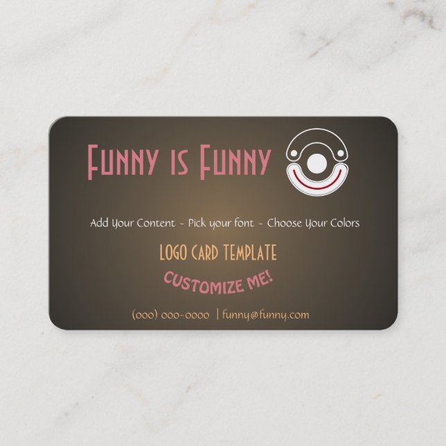 Entertainer Comedy Logo Business Card (Front)