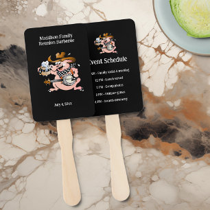 Entertainment Family Reunion Event Schedule Custom Hand Fan